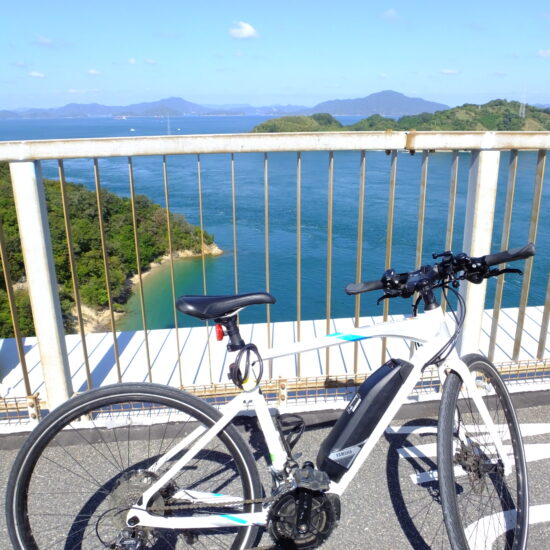 Bicycle in one of the bridges of Shimanami Kaido