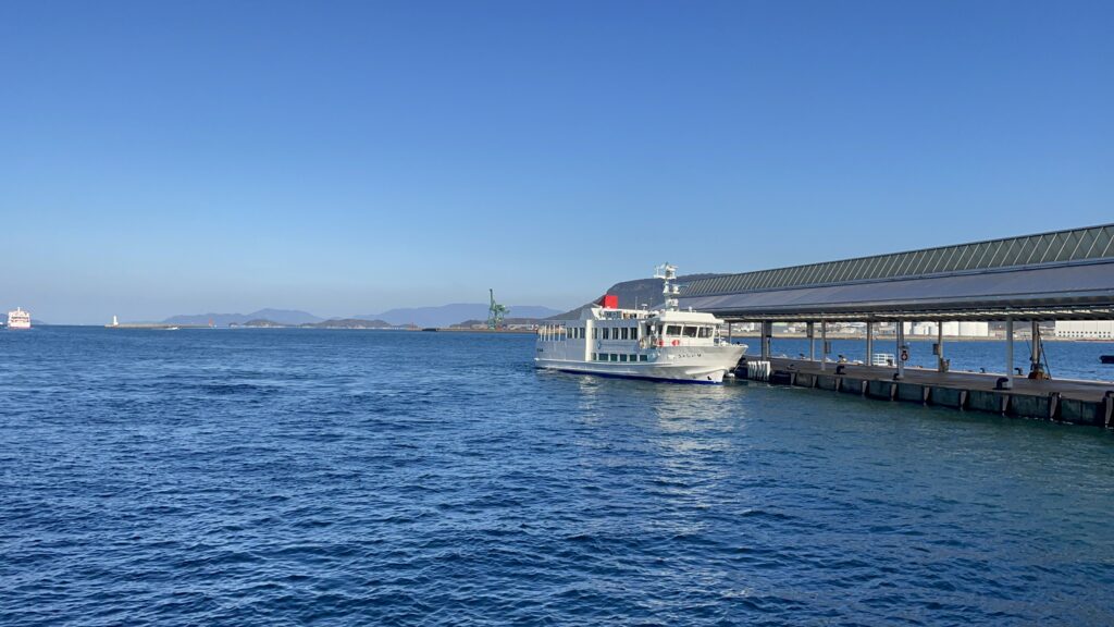 Takmatsu port with the high speed boats.