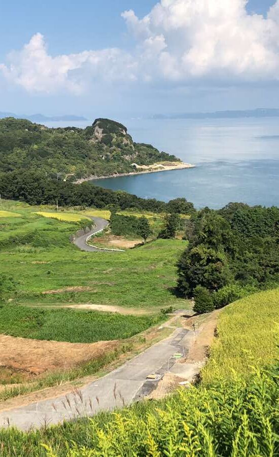 Teshima Island with Seto Inland Sea at the background