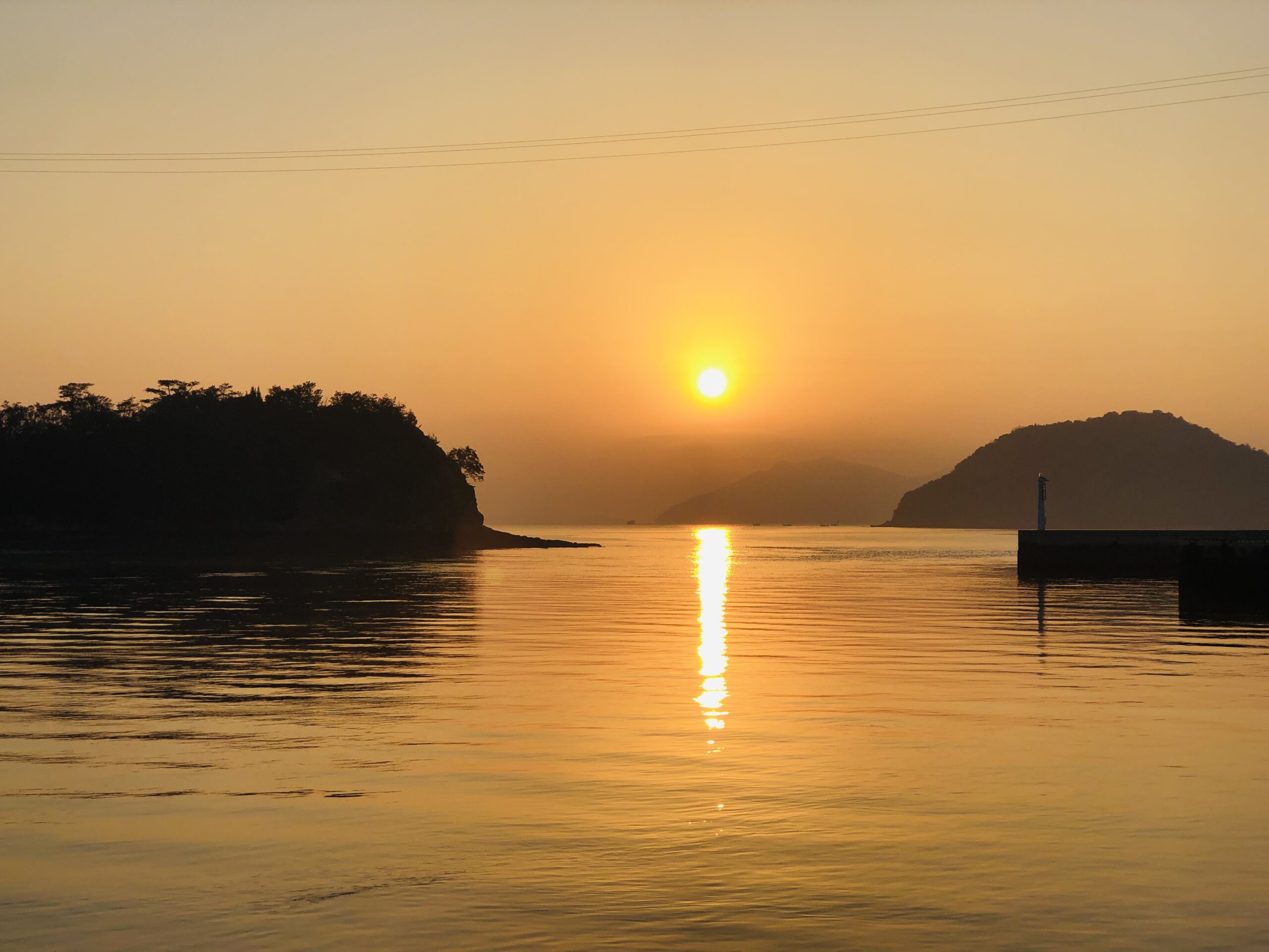 A beautiful sunset at Naoshima, Kagawa Japan