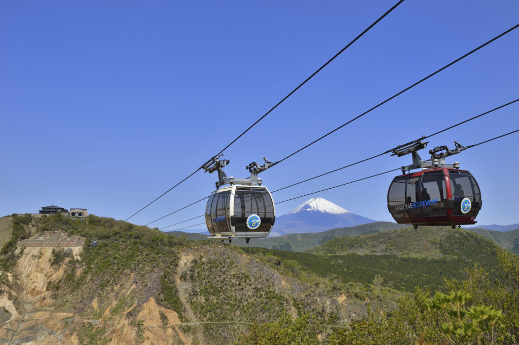 The pictersque Hakone ropeway