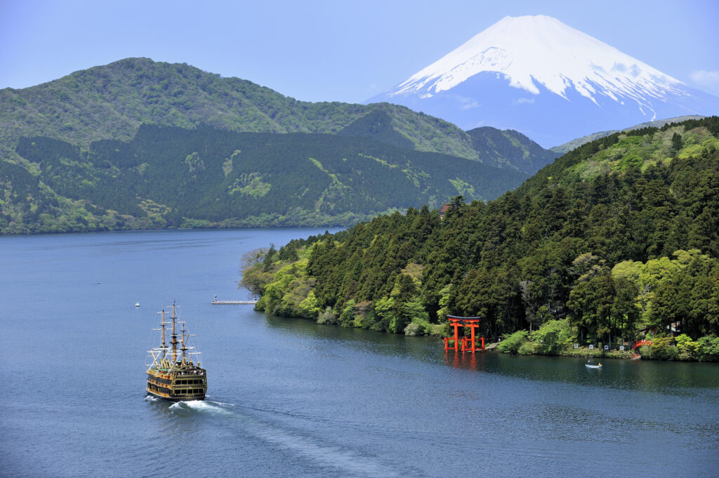 A sightseeing cruise at Lake Ashi Hakone